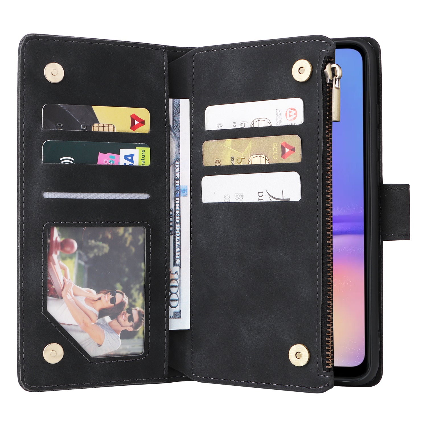 For Samsung Galaxy A05 4G Case Multiple Card Slots Anti-fall Zipper Pocket Leather Phone Cover For Samsung Galaxy A05 4G Case Multiple Card Slots Anti-fall Zipper Pocket Leather Phone Cover
